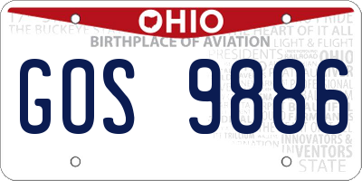 OH license plate GOS9886