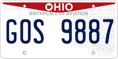 OH license plate GOS9887
