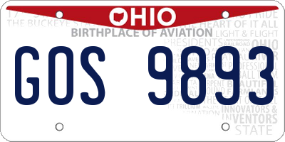 OH license plate GOS9893