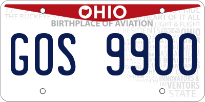 OH license plate GOS9900