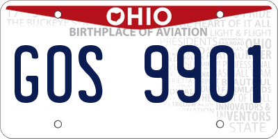 OH license plate GOS9901