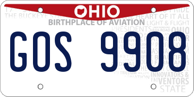 OH license plate GOS9908