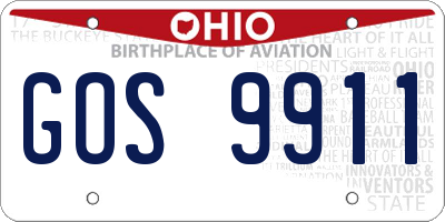 OH license plate GOS9911