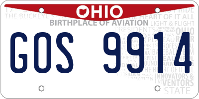 OH license plate GOS9914