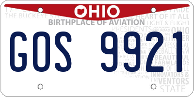 OH license plate GOS9921
