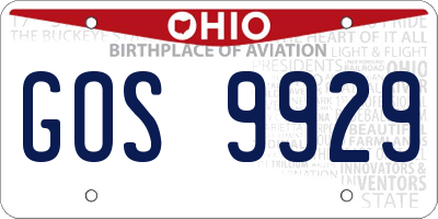 OH license plate GOS9929