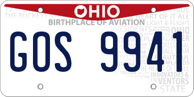 OH license plate GOS9941