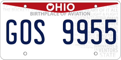 OH license plate GOS9955