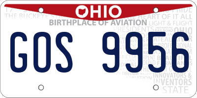 OH license plate GOS9956