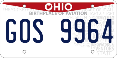 OH license plate GOS9964