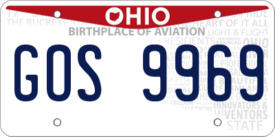 OH license plate GOS9969