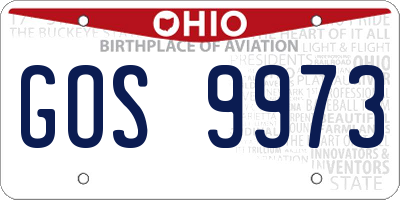 OH license plate GOS9973
