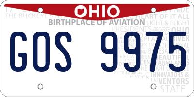 OH license plate GOS9975