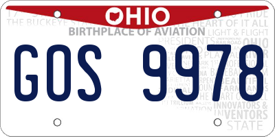 OH license plate GOS9978