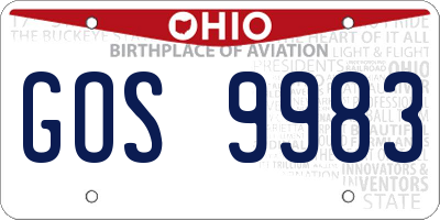 OH license plate GOS9983