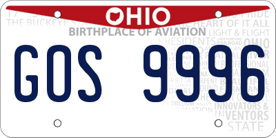 OH license plate GOS9996