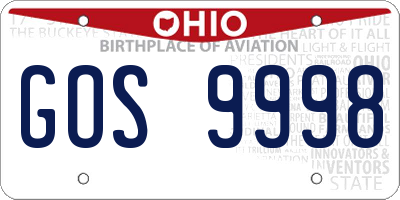 OH license plate GOS9998