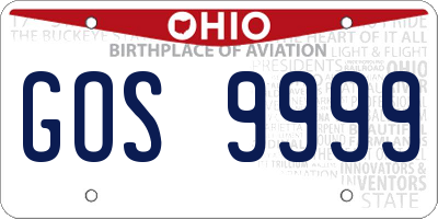 OH license plate GOS9999