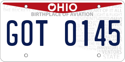OH license plate GOT0145