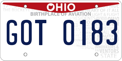 OH license plate GOT0183