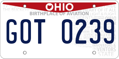 OH license plate GOT0239