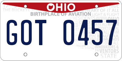 OH license plate GOT0457