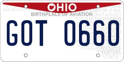 OH license plate GOT0660