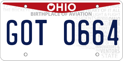 OH license plate GOT0664