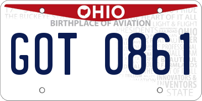 OH license plate GOT0861