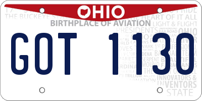 OH license plate GOT1130