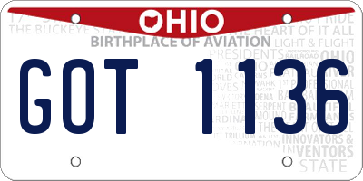 OH license plate GOT1136
