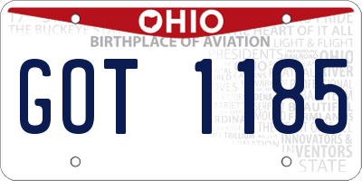OH license plate GOT1185