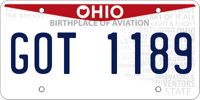 OH license plate GOT1189