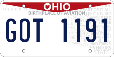 OH license plate GOT1191