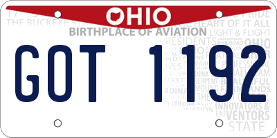 OH license plate GOT1192