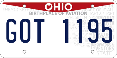 OH license plate GOT1195