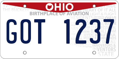 OH license plate GOT1237