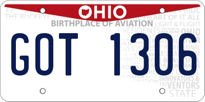 OH license plate GOT1306