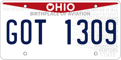 OH license plate GOT1309