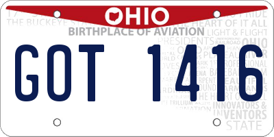 OH license plate GOT1416