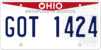 OH license plate GOT1424