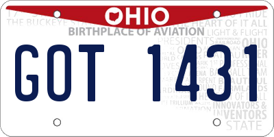 OH license plate GOT1431