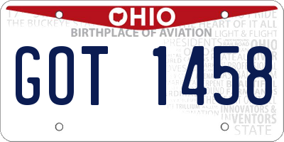 OH license plate GOT1458