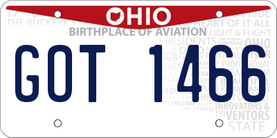 OH license plate GOT1466
