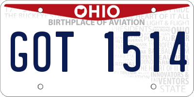 OH license plate GOT1514