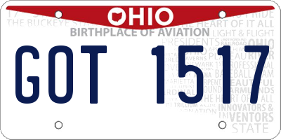OH license plate GOT1517