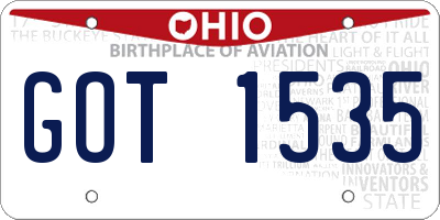 OH license plate GOT1535