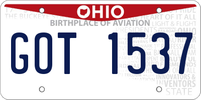 OH license plate GOT1537