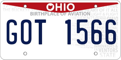 OH license plate GOT1566