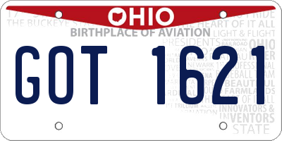 OH license plate GOT1621